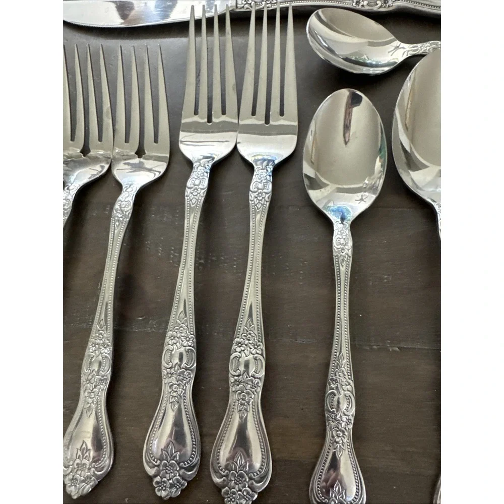 Rogers‎ Summer Rose 12 PC Flatware Set Knife Spoon Fork  Lot